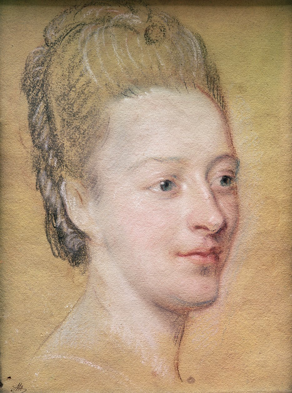 Portret van Isabelle de Charrière (1740-1805) Belle de Zuylen, 1766 door Maurice Quentin de La Tour