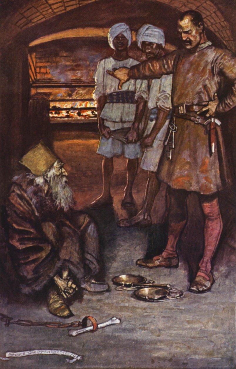 Illustratie voor Ivanhoe van Sir Walter Scott (kleurenlitho) door Maurice (after) Greiffenhagen