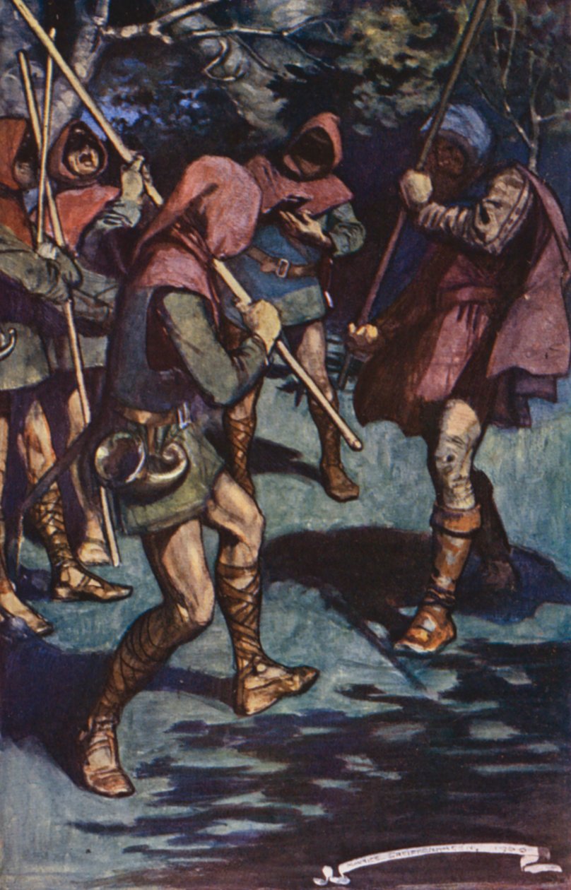 Illustratie voor Ivanhoe van Sir Walter Scott (kleurenlitho) door Maurice (after) Greiffenhagen