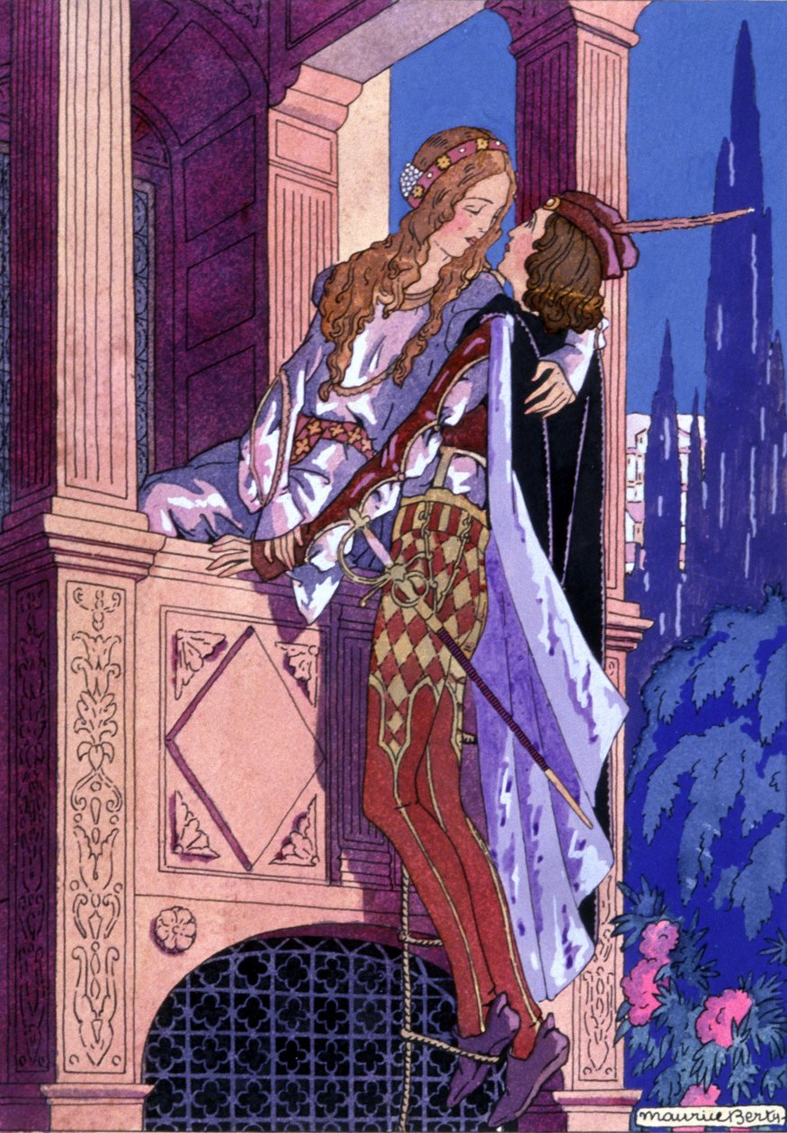 Romeo en Julia, ca. 1930 (illustratie) door Maurice Berty