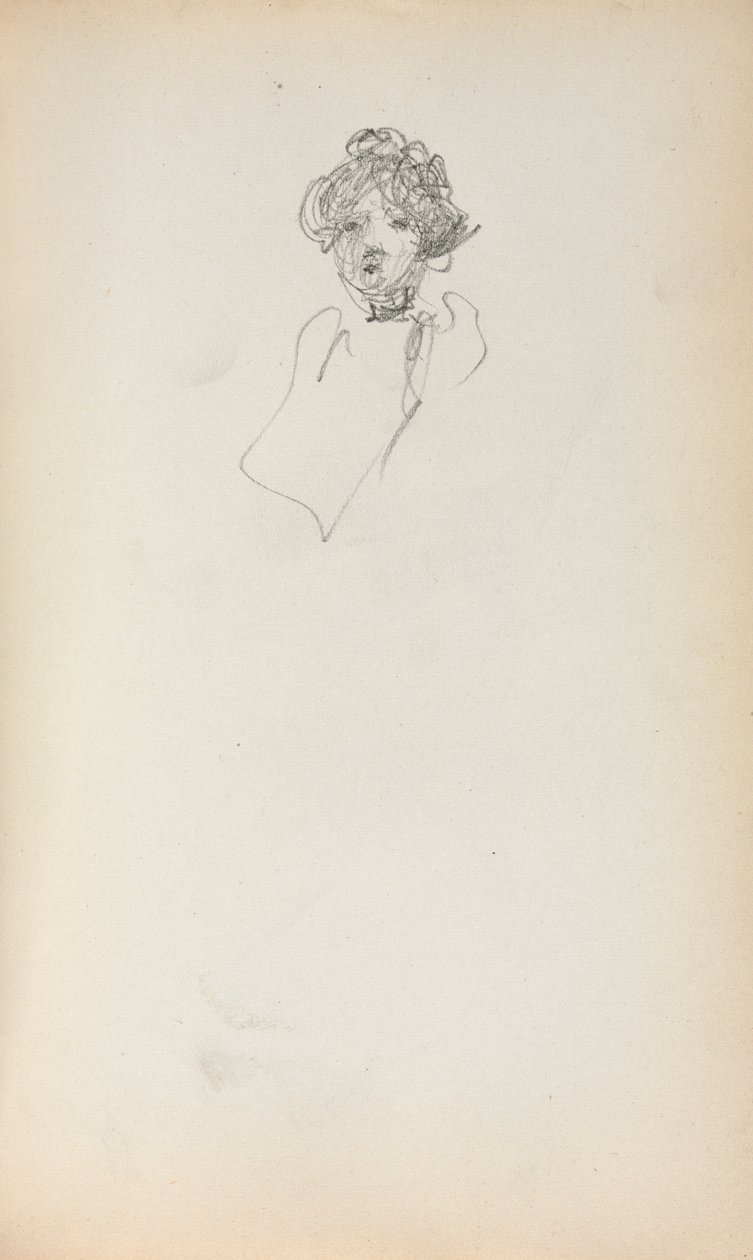 Italiaans Schetsboek: Hoofd van een Vrouw pagina 215, 1898-1899 door Maurice Brazil Prendergast