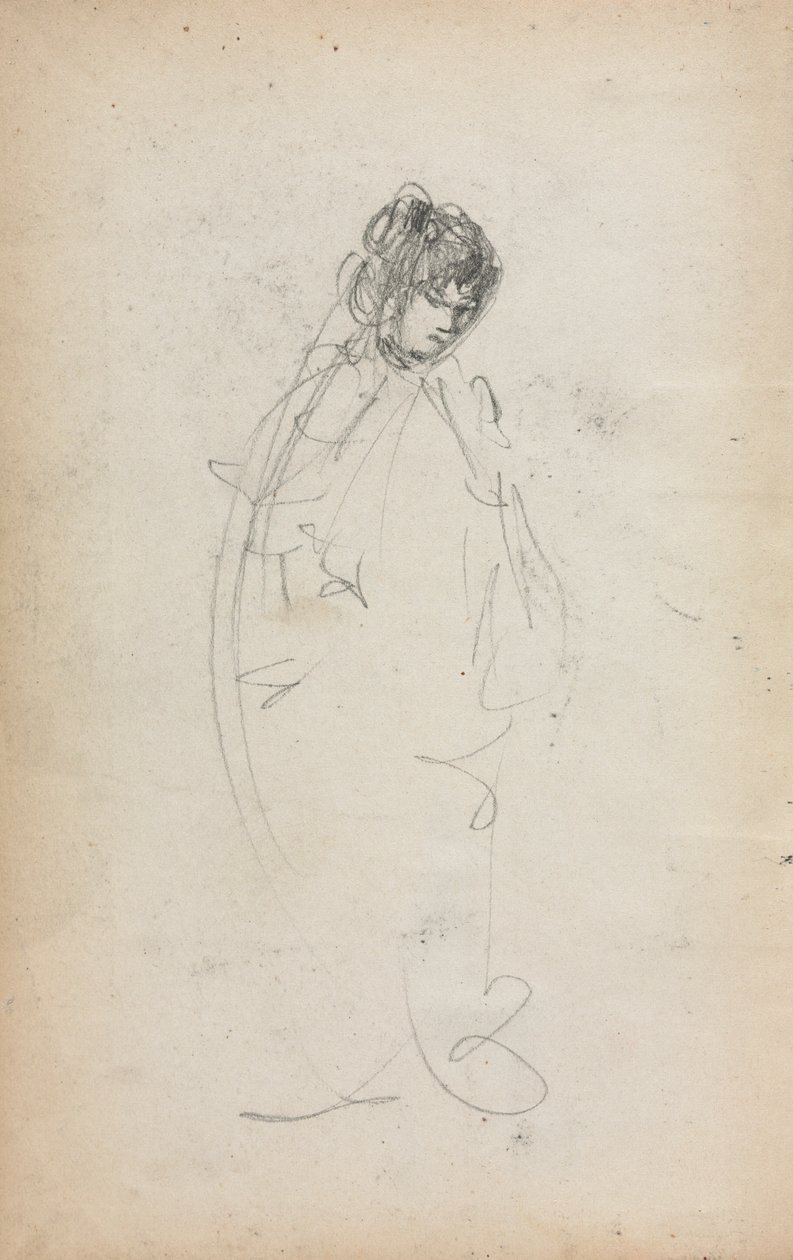 Italiaans Schetsboek: Staande Vrouw pagina 1, 1898-1899 door Maurice Brazil Prendergast