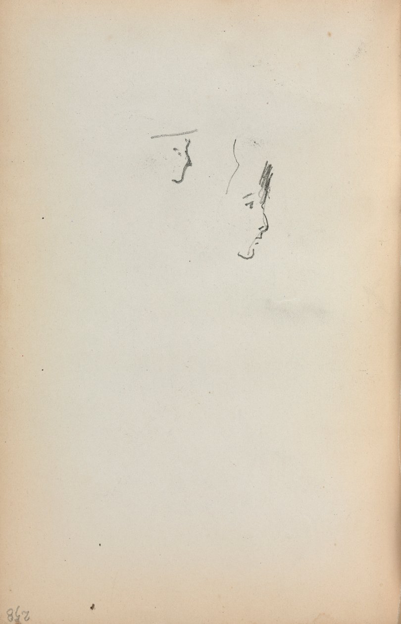 Italiaans schetsboek: Twee profielen pagina 258, 1898-1899 door Maurice Brazil Prendergast