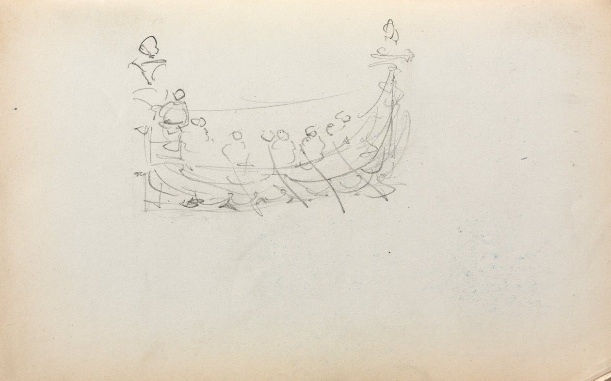 Italiaans schetsboek: Venetiaanse boot, pagina 29, 1898-1899 door Maurice Brazil Prendergast