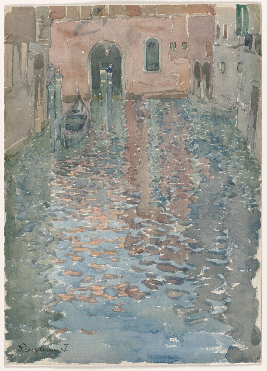Venetiaanse kanalen, c.1898 (aquarel) door Maurice Brazil Prendergast