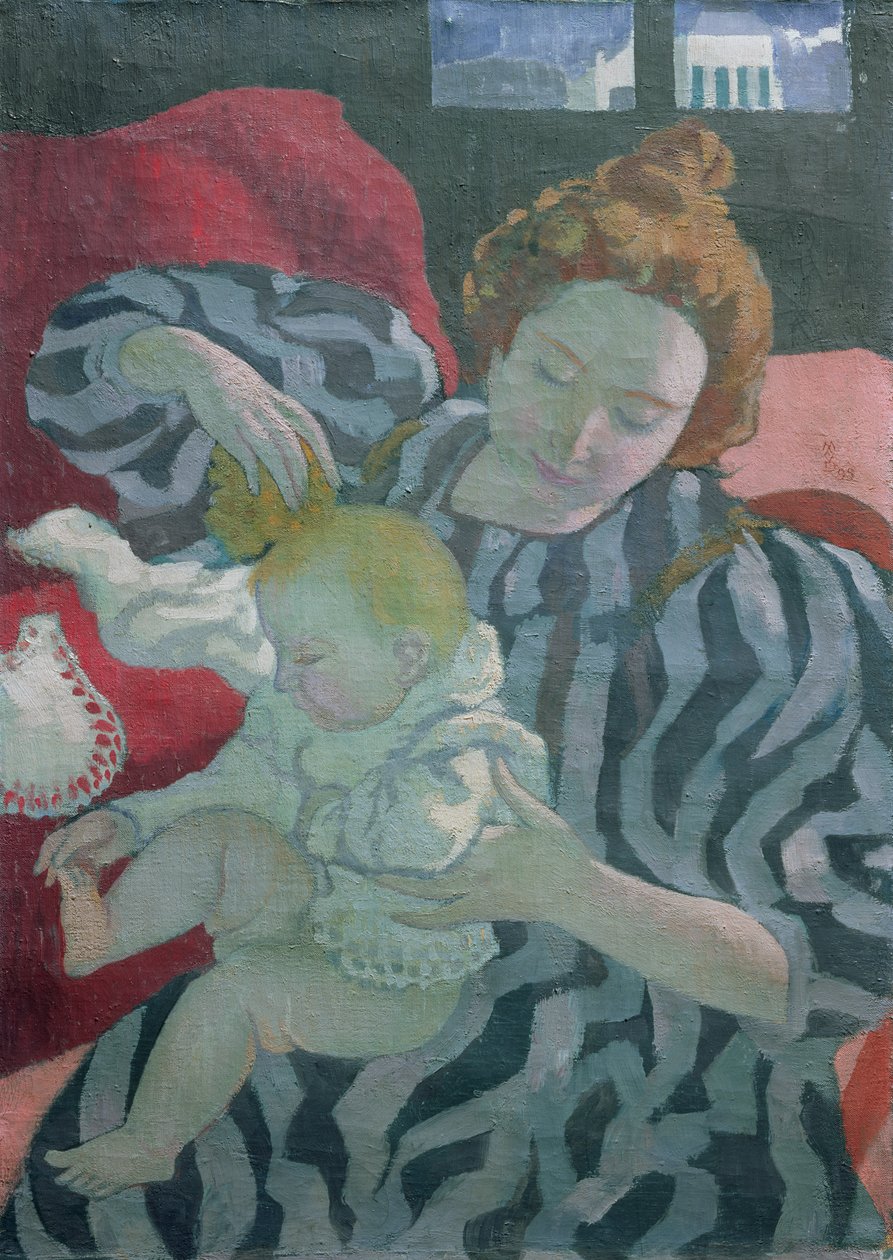 Een moeder die haar kind wast, 1895 door Maurice Denis