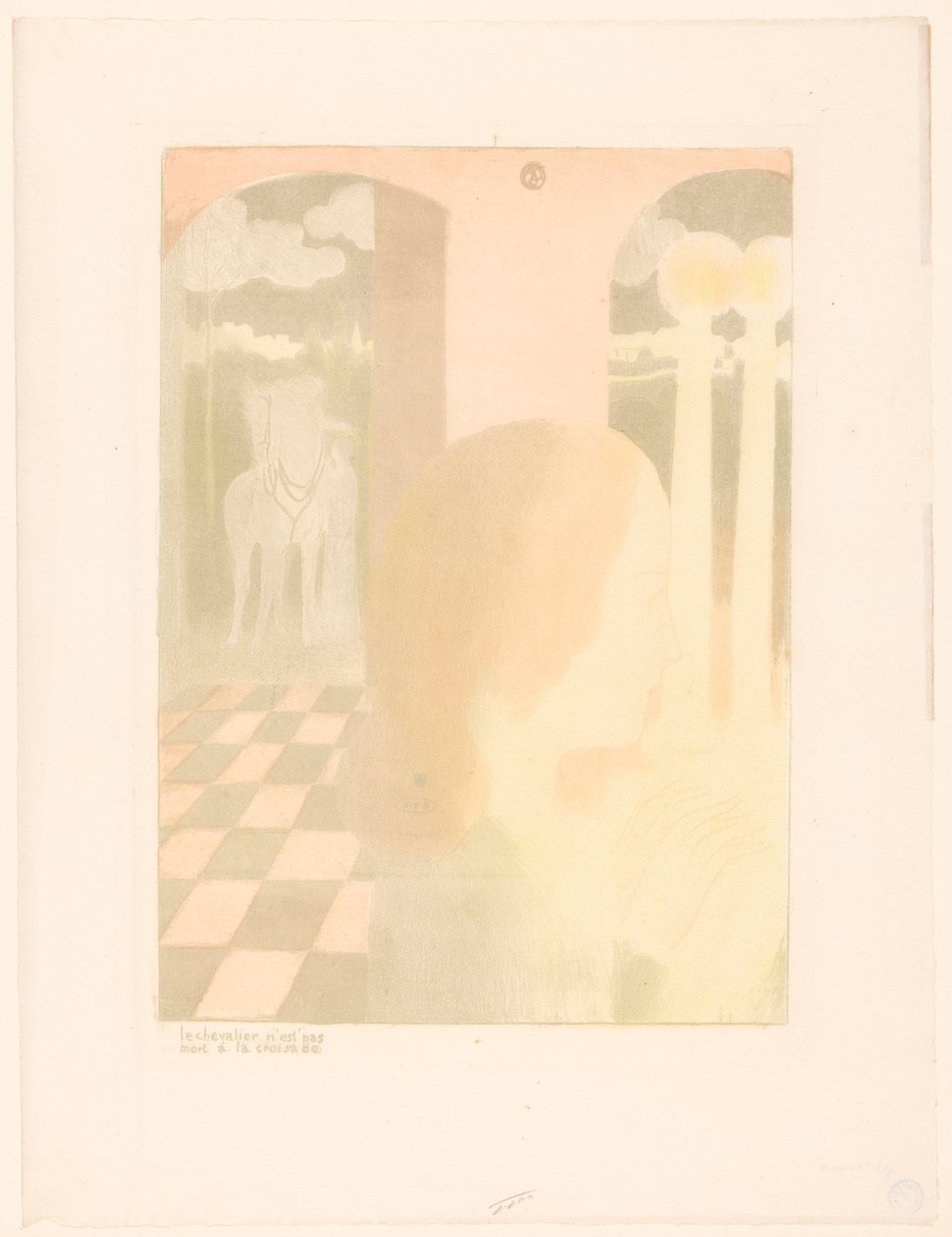Jonkvrouw wacht op haar geliefde ridder (Voorstellingen van de liefde) door Maurice Denis