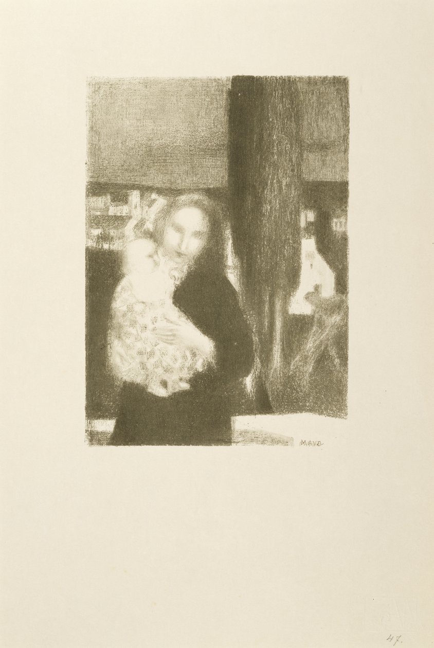 Moeder en Kind Onder een Cipres door Maurice Denis