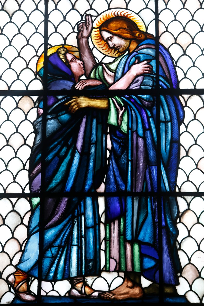 Maurice Denis museum, Saint Germain en Laye, Frankrijk, kapel van Sint Louis (glas-in-lood) door Maurice Denis