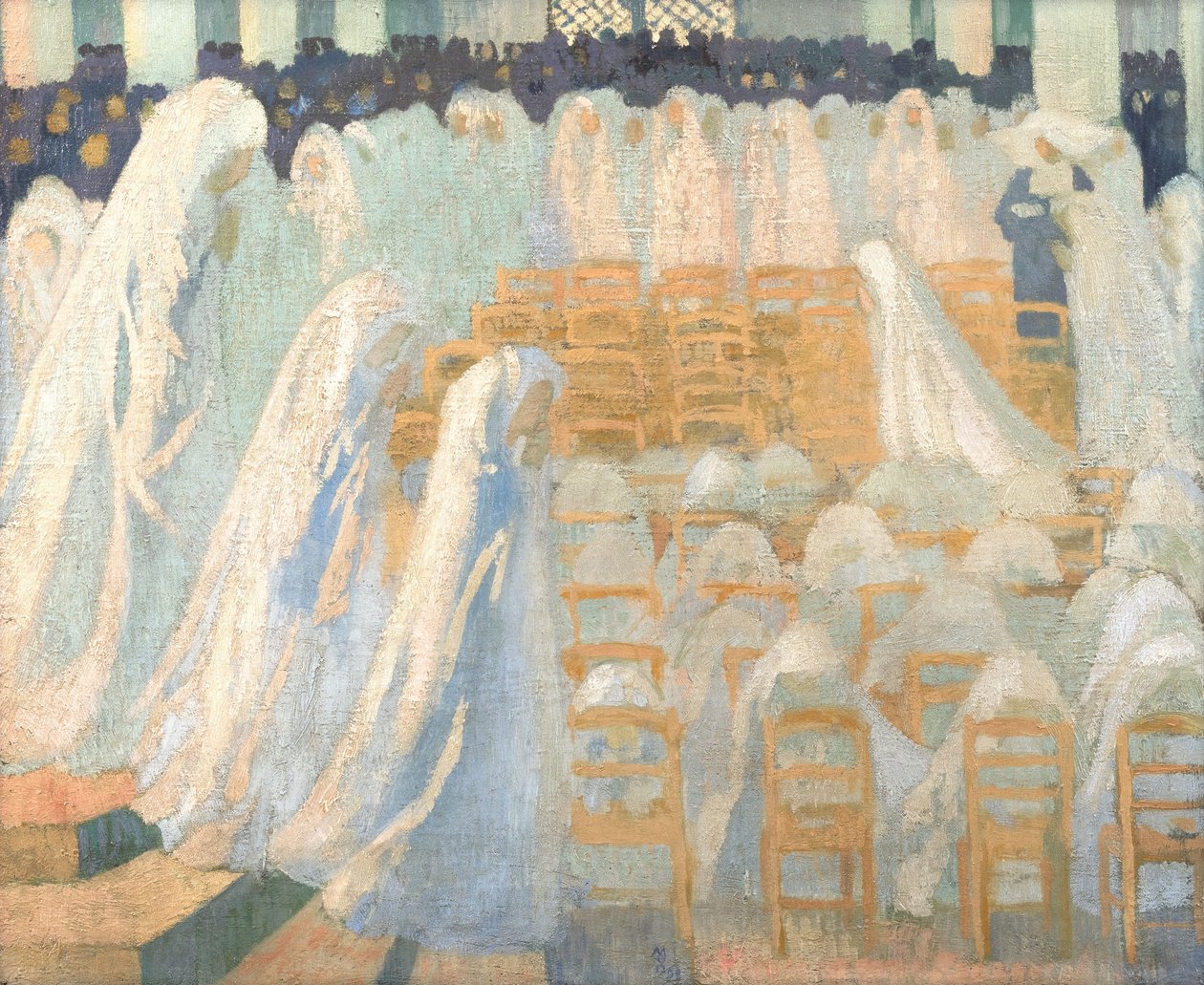 Meisjes die hun eerste communie doen door Maurice Denis