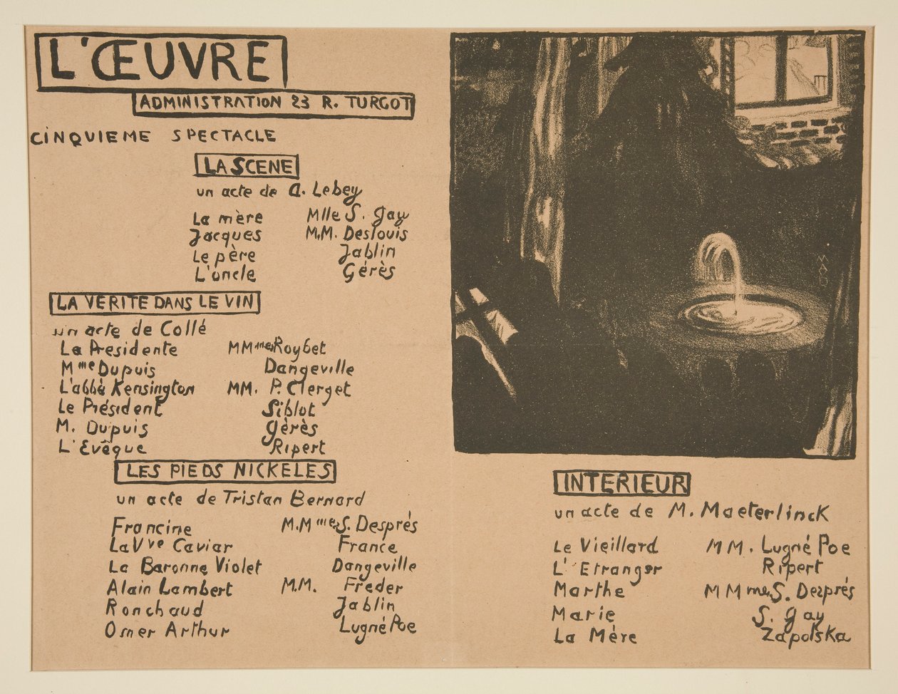 Programma van het theater van L door Maurice Denis