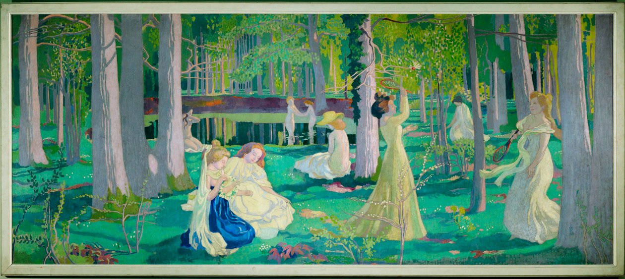 Shuttlecock (schilderij op doek) door Maurice Denis