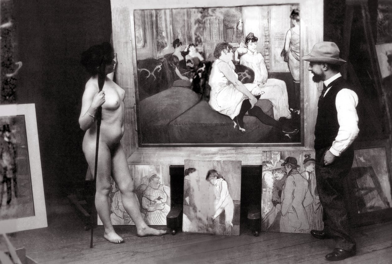 Henri de Toulouse-Lautrec in zijn atelier door Maurice Guibert