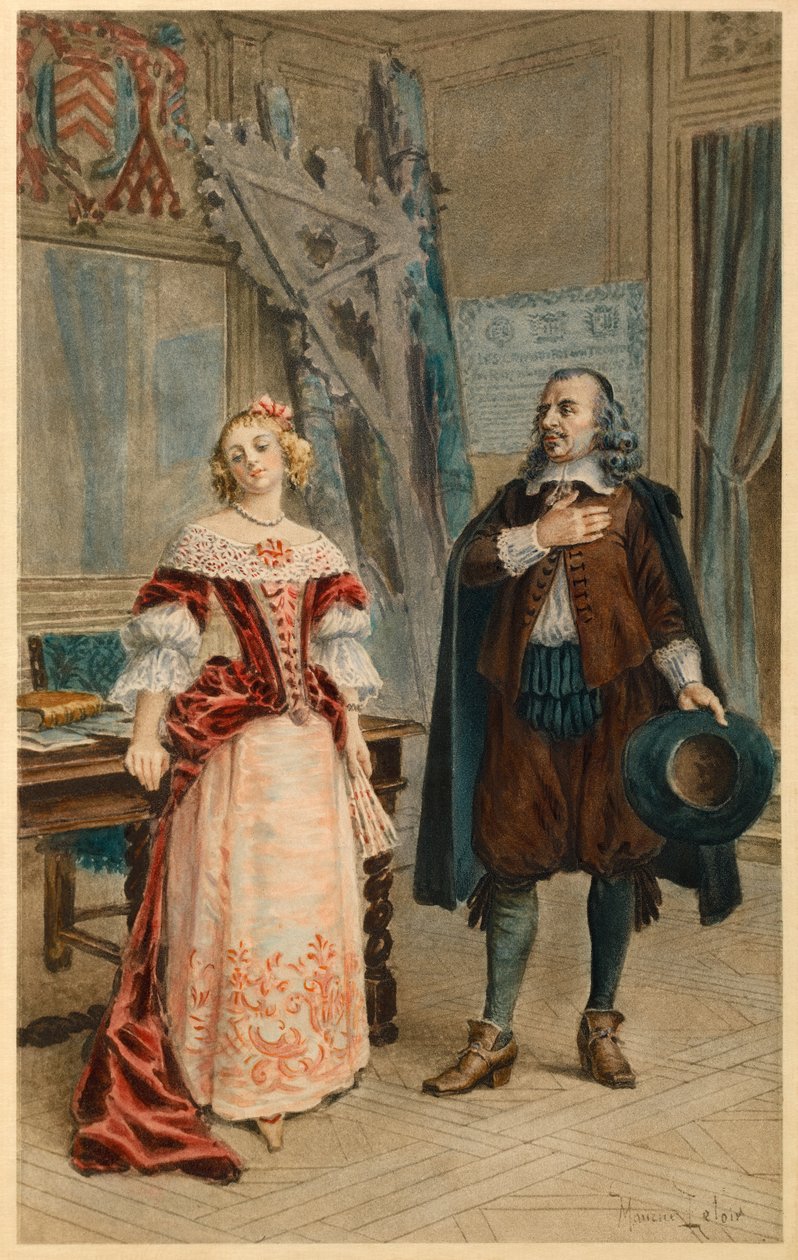 Corneille schrijft Pulcherie (illustratie) door Maurice Leloir