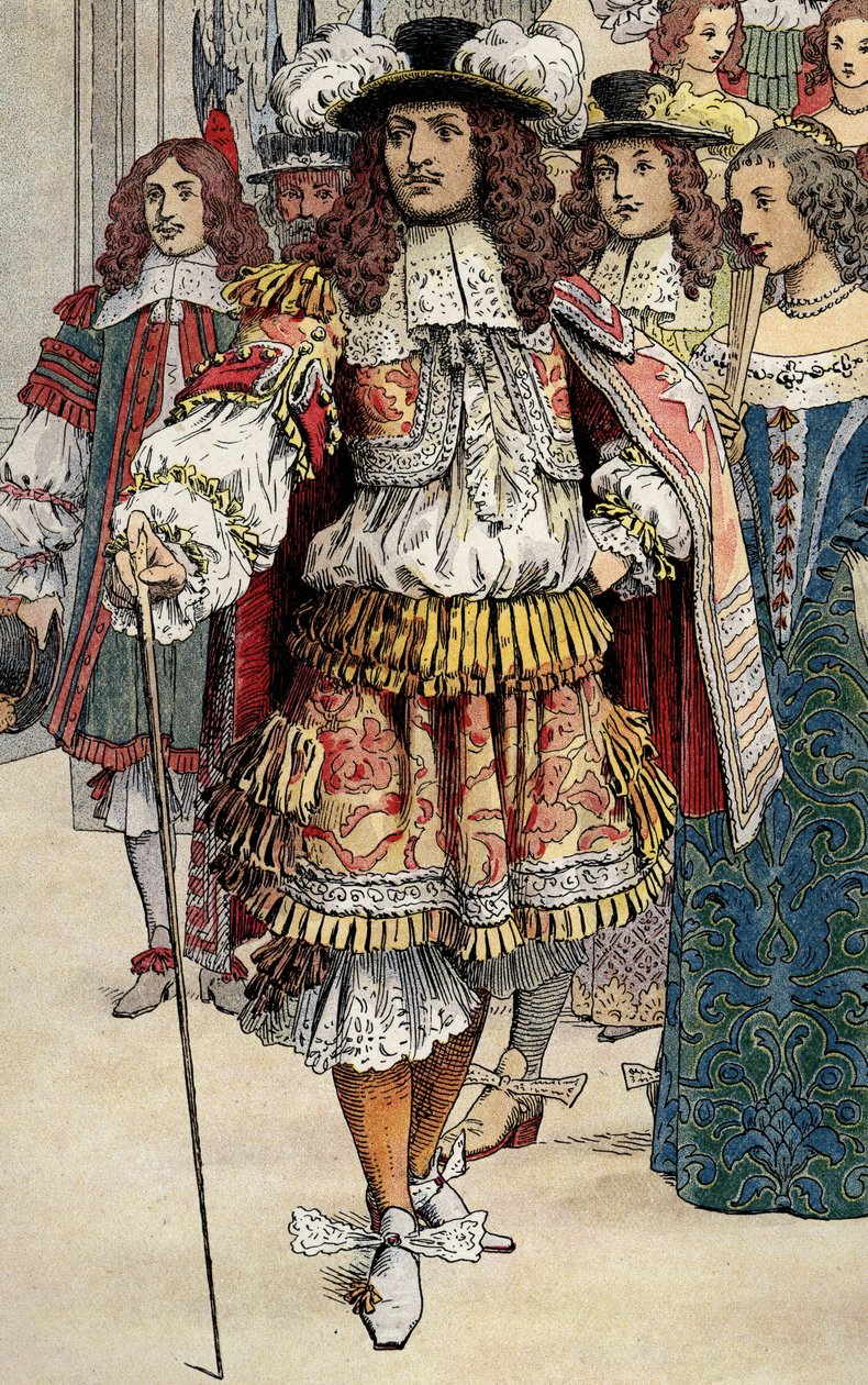 Franse koning Lodewijk XIV in zijn kasteel van Vaux Le Visomte door Maurice Leloir