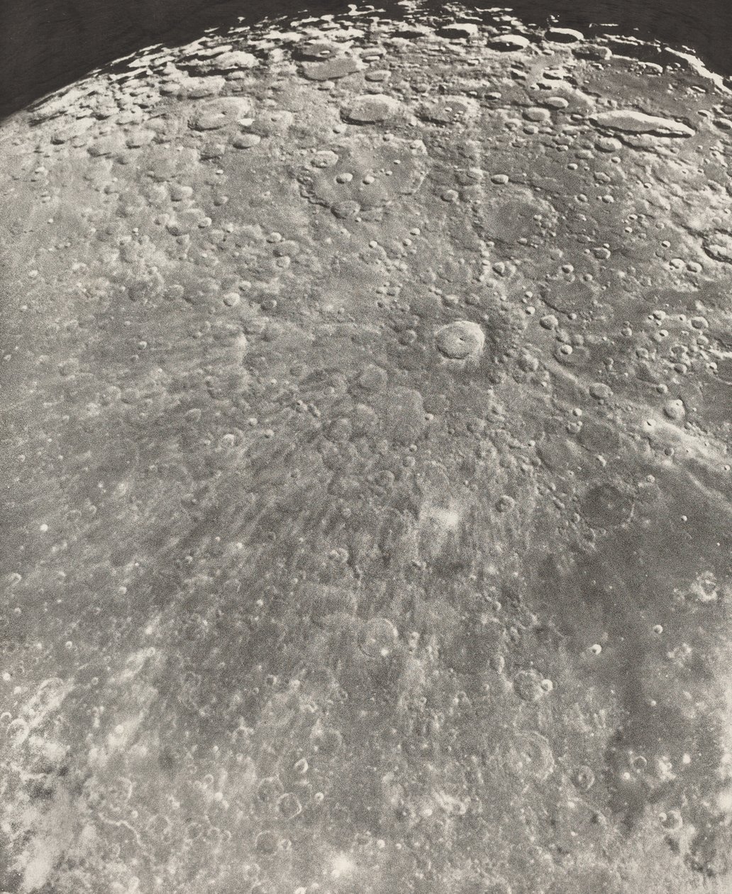 Fotografie van de maanstraling van Tycho - Groeiende fase door Maurice Loewy