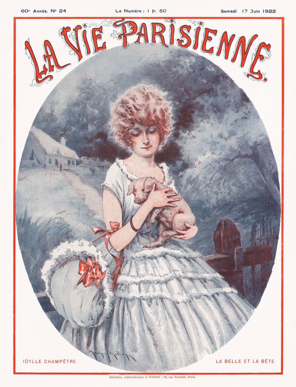 La Vie Parisienne Magazine Cover, 1922 door Maurice Millière
