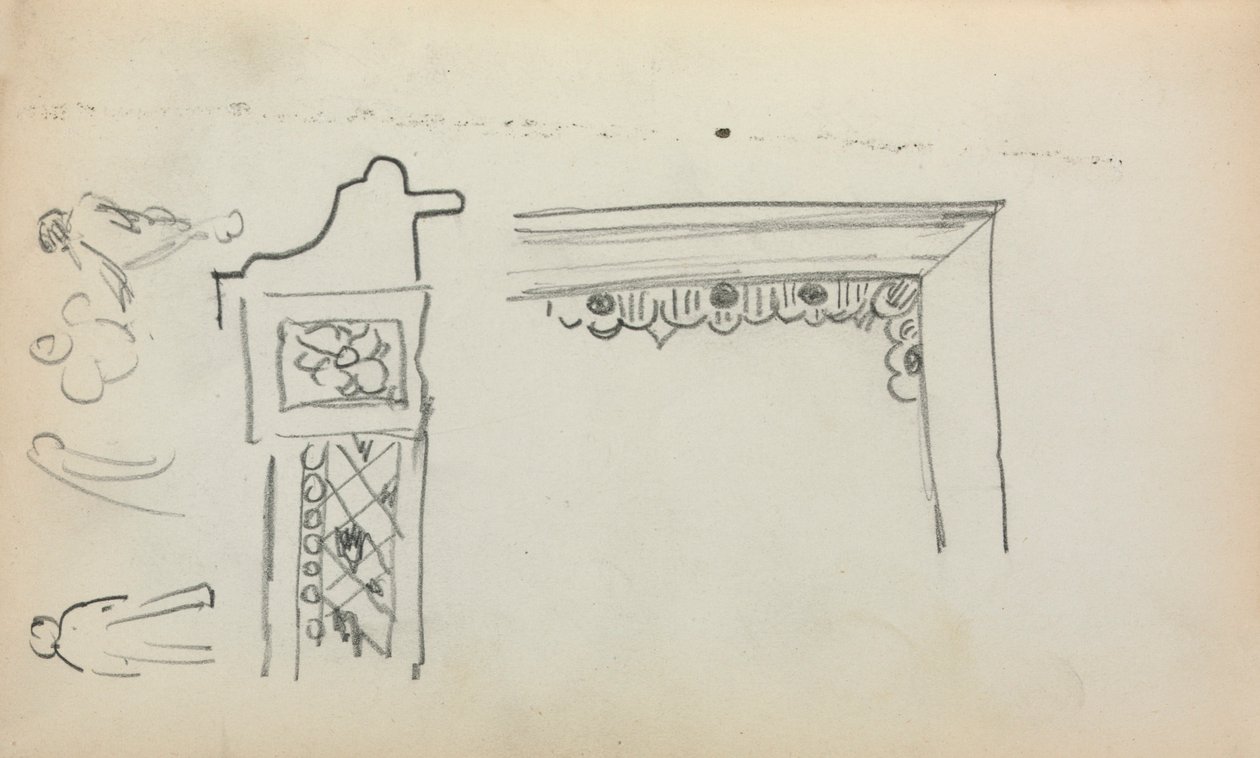 Italiaans schetsboek: Architecturale details en figuren (pagina 199) door Maurice Prendergast