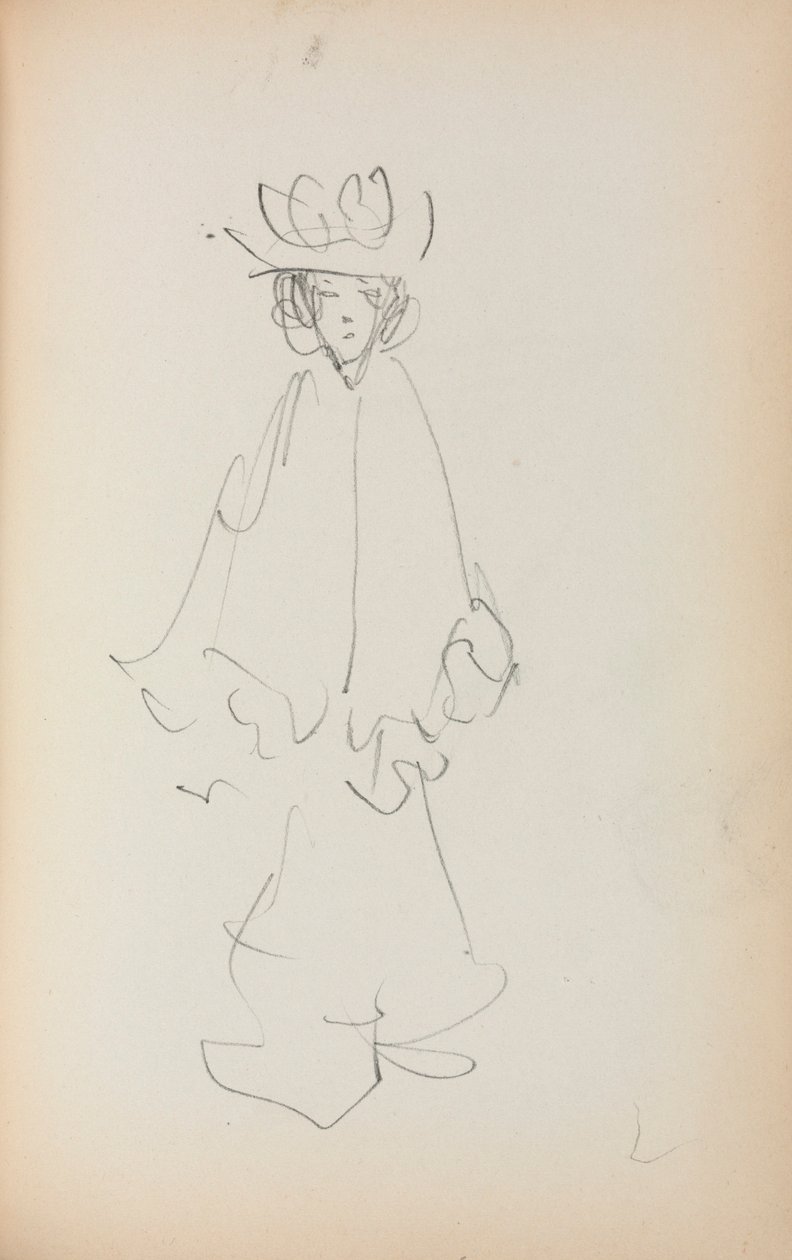 Italiaans schetsboek: Staande vrouw (pagina 147) door Maurice Prendergast