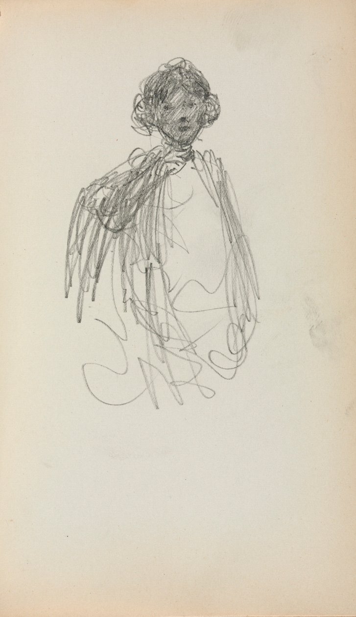 Italiaans schetsboek: Vrouw, heuplengte (pagina 217) door Maurice Prendergast
