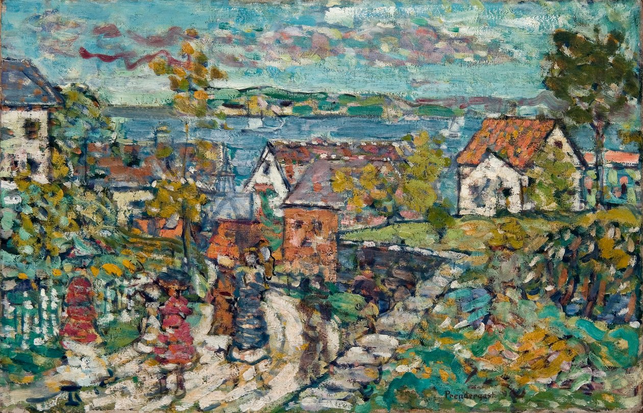 Landschap (Weg & Stad) door Maurice Prendergast