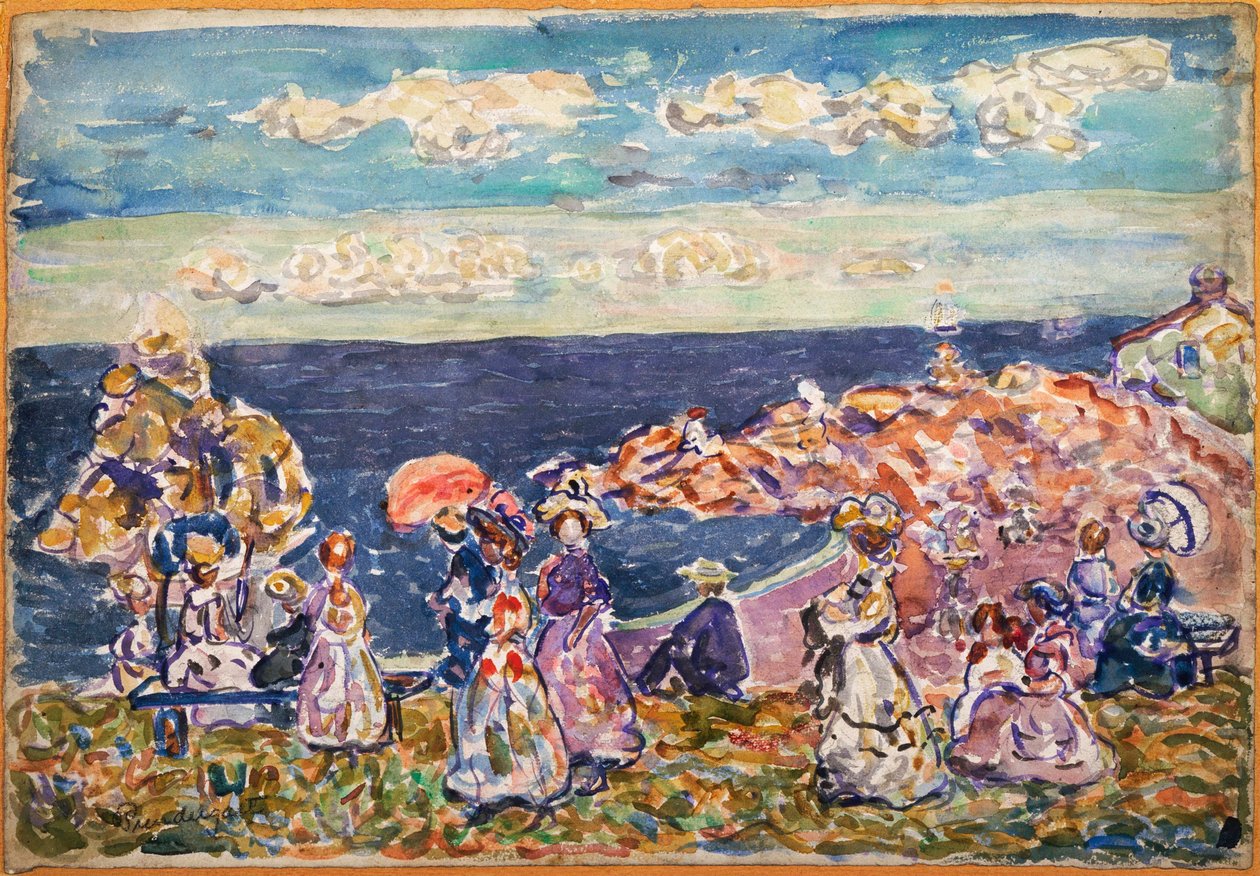 Op het strand door Maurice Prendergast