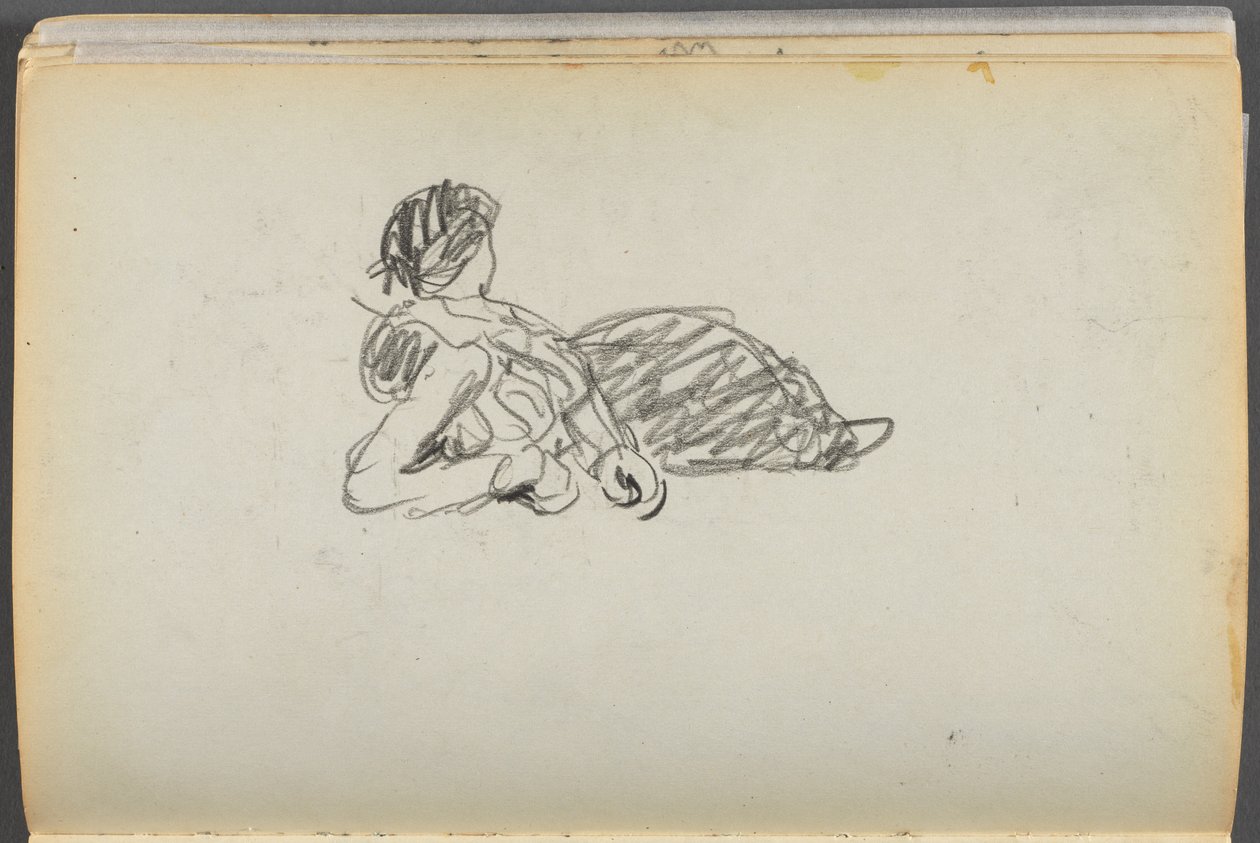 Schetsboek - The Granite Shore Hotel, Rockport, pagina 082: Liggende figuur door Maurice Prendergast