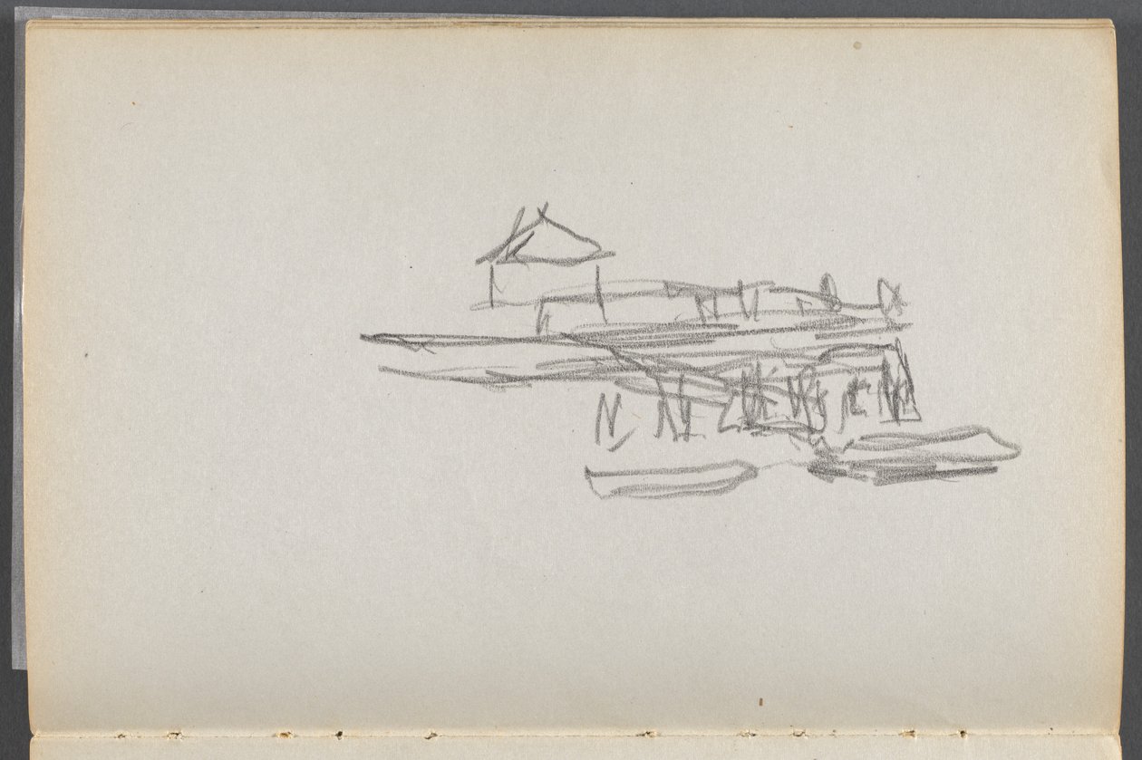 Schetsboek, The Dells, nr. 127, pagina 060: Dok door Maurice Prendergast