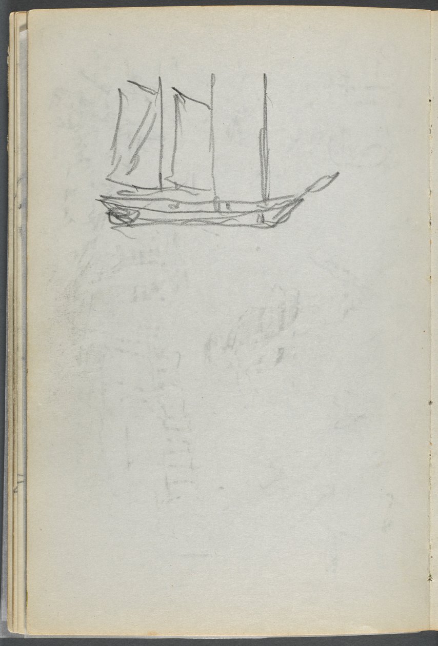 Schetsboek, De Dells, nr. 127, pagina 106: Zeilboot door Maurice Prendergast