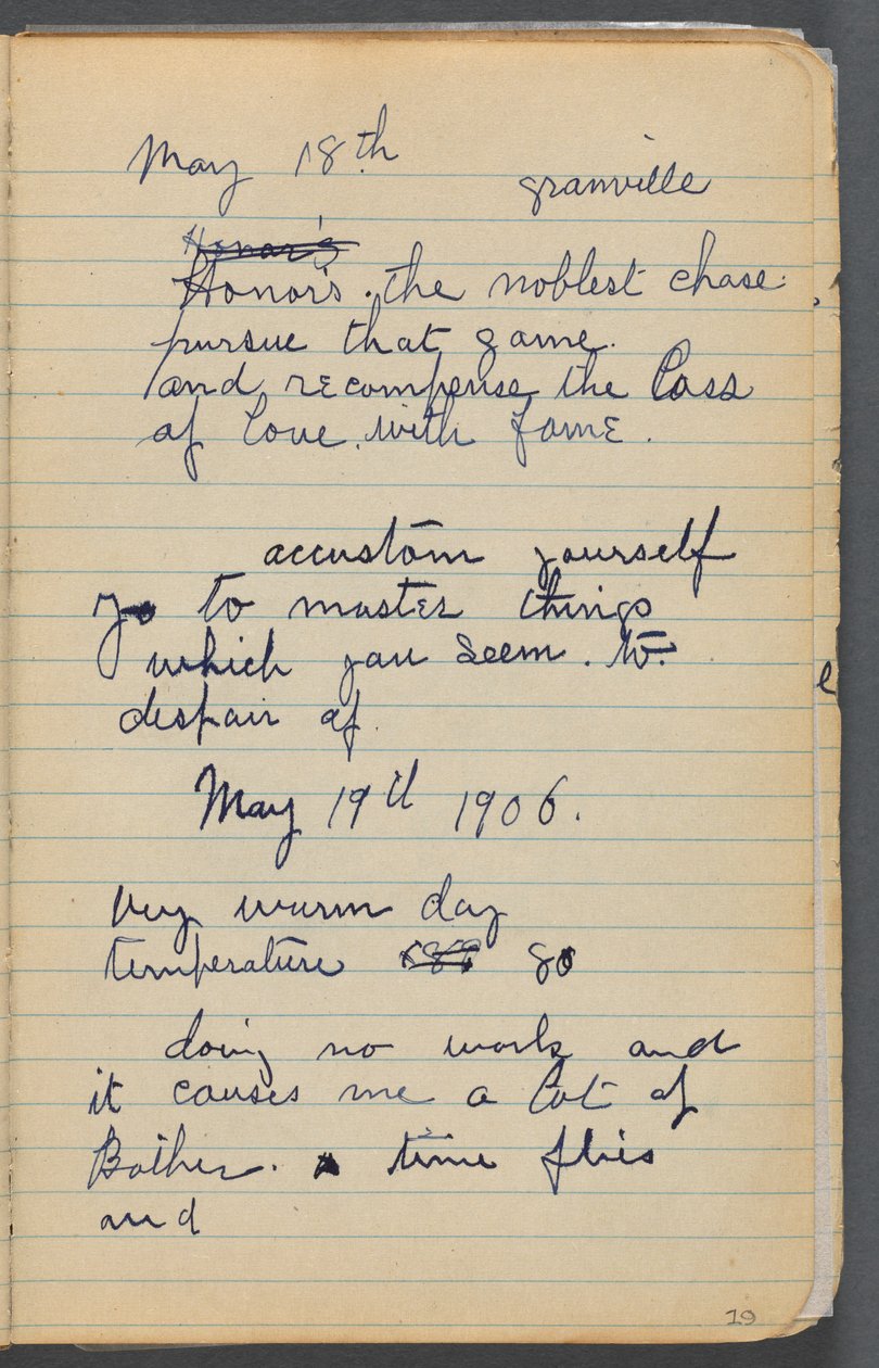 Schetsboek, pagina 019: Aantekeningen door Maurice Prendergast