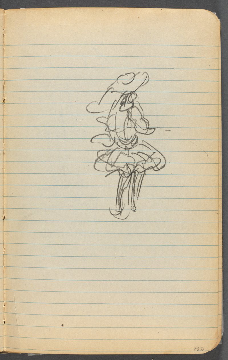 Schetsboek, pagina 123: Vrouwelijk figuur door Maurice Prendergast