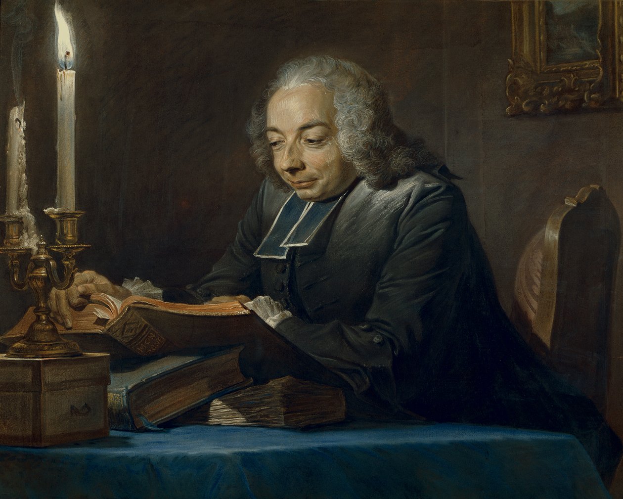Abbe Jean-Jacques Huber, 1742 door Maurice Quentin de La Tour
