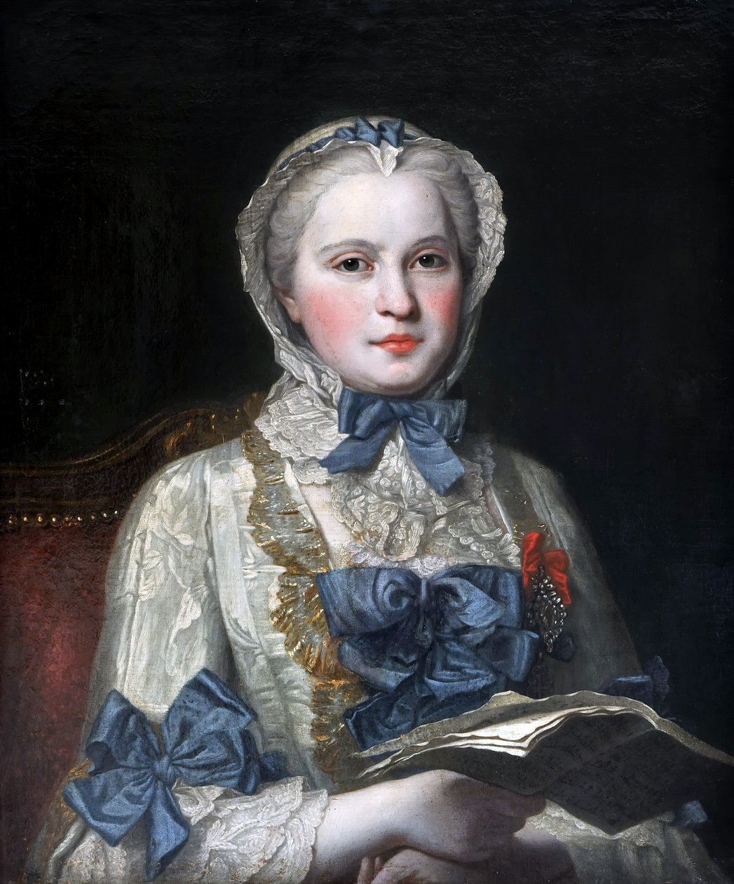 Portret van prinses Maria Josepha van Saksen door Maurice Quentin de La Tour