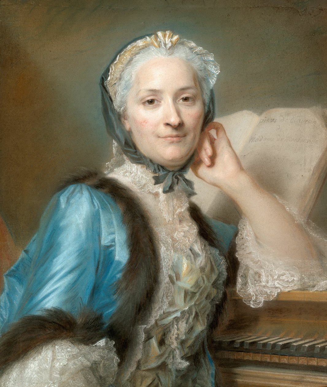 Portret van Madame Anne-Jeanne Cassanéa de Mondonville, née Boucon (1708-1780) door Maurice Quentin de Latour