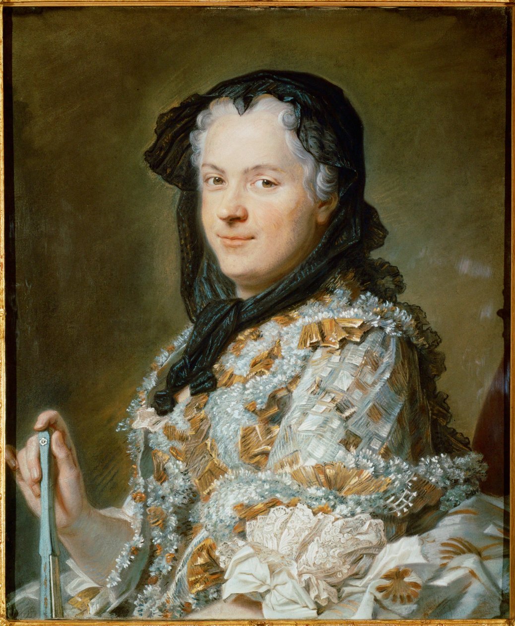 Koningin Marie Leczinska, vrouw van Lodewijk XVe ... door Maurice Quentin de La Tour