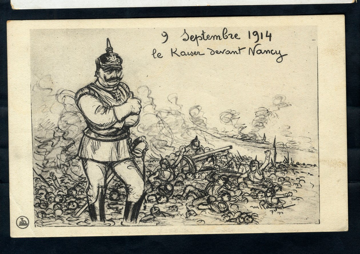 Ansichtkaart, Satirisch in zwart-wit door Maurice Radiguet