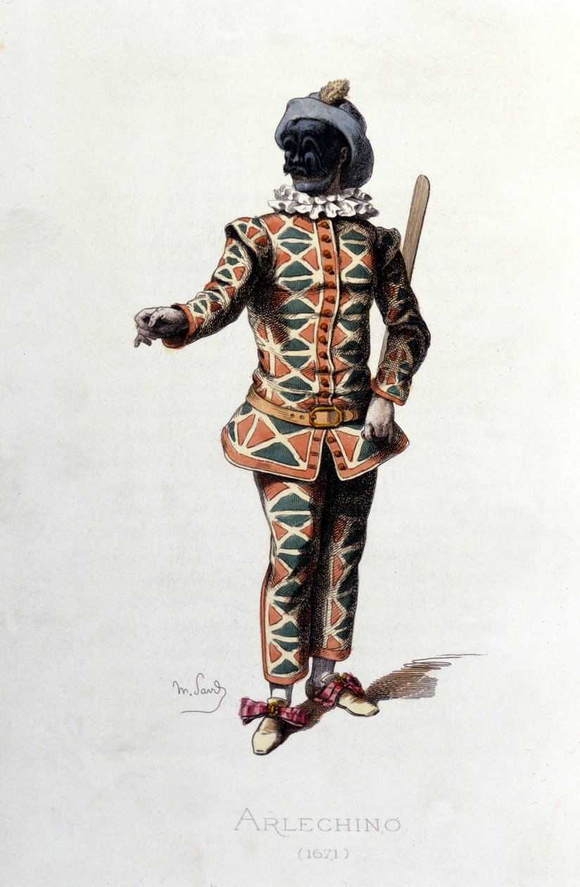 Harlekijn in 1671. Maurice Sand 