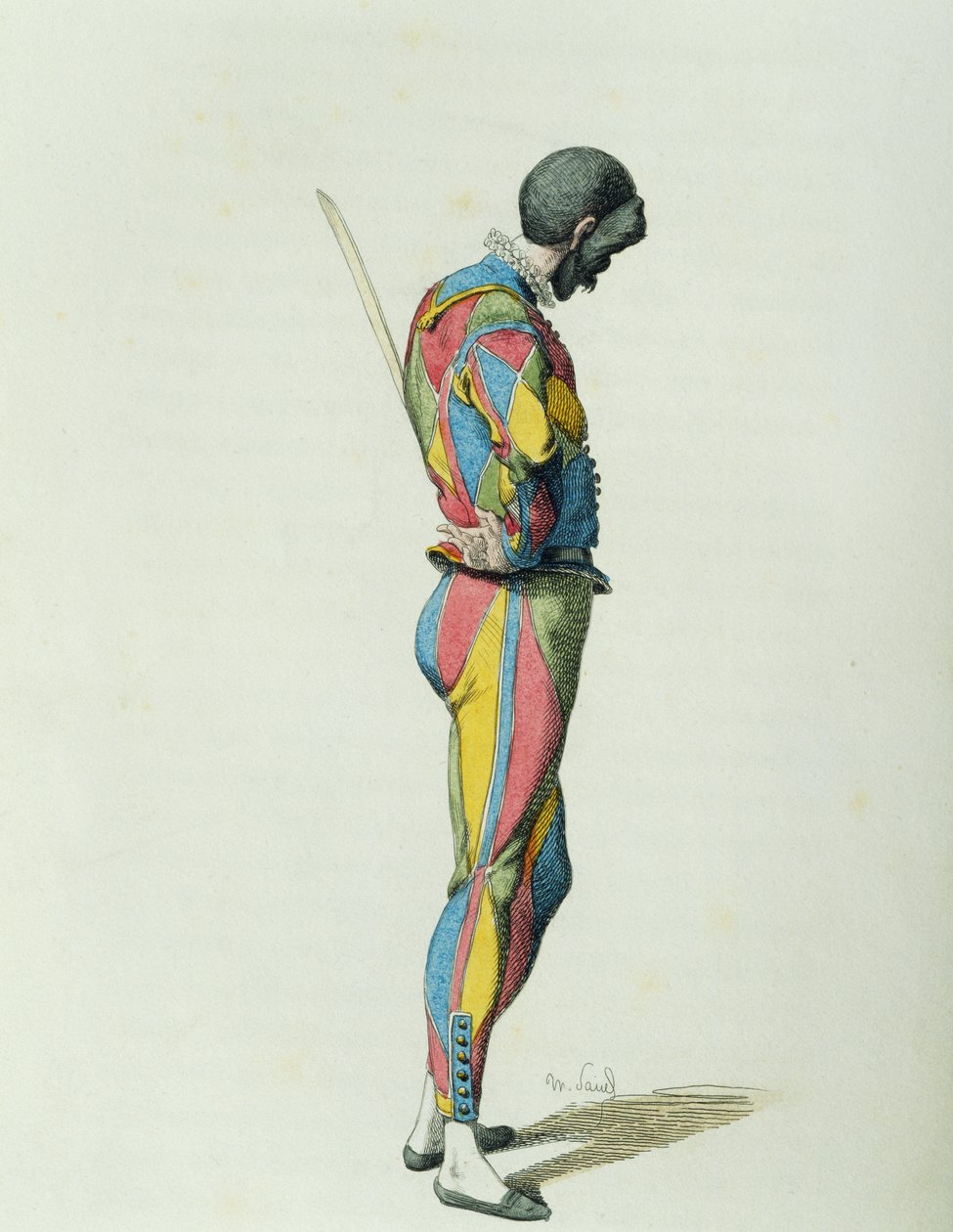 Harlekijn in 1858 door Maurice Sand