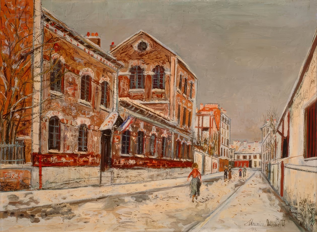 Een school in de buitenwijk (Ecole en banlieu) door Maurice Utrillo
