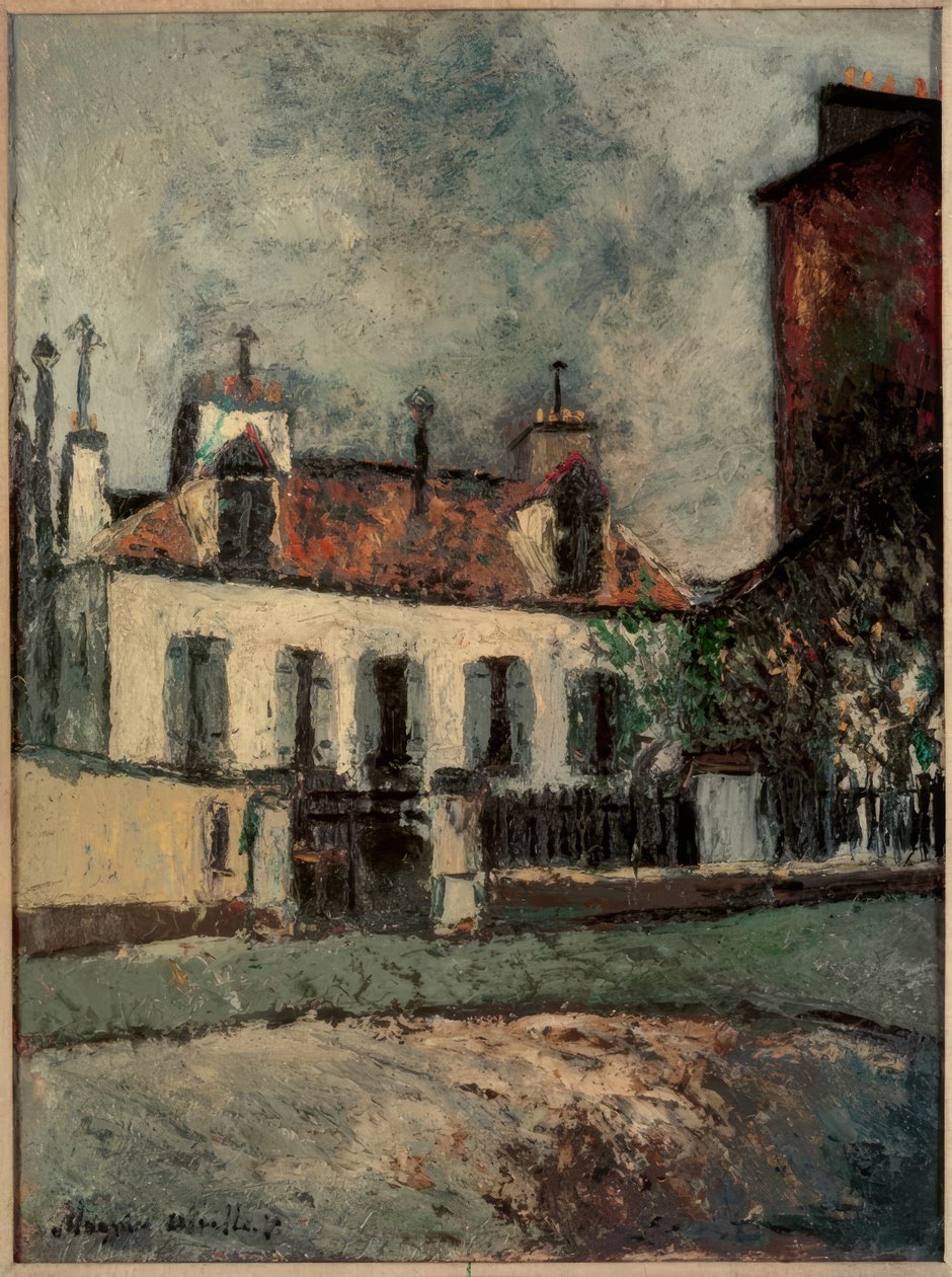 Voorstad van Parijs door Maurice Utrillo