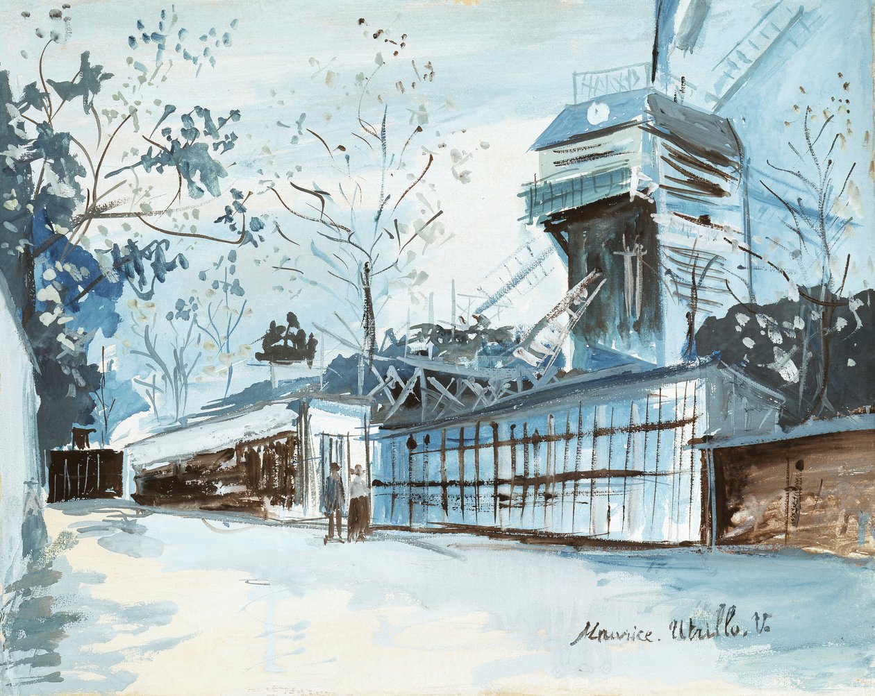 La Moulin de la Galette, Parijs door Maurice Utrillo