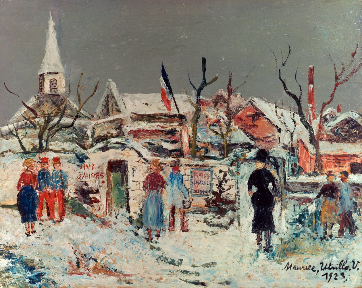 Landschap onder de sneeuw, Maixe door Maurice Utrillo