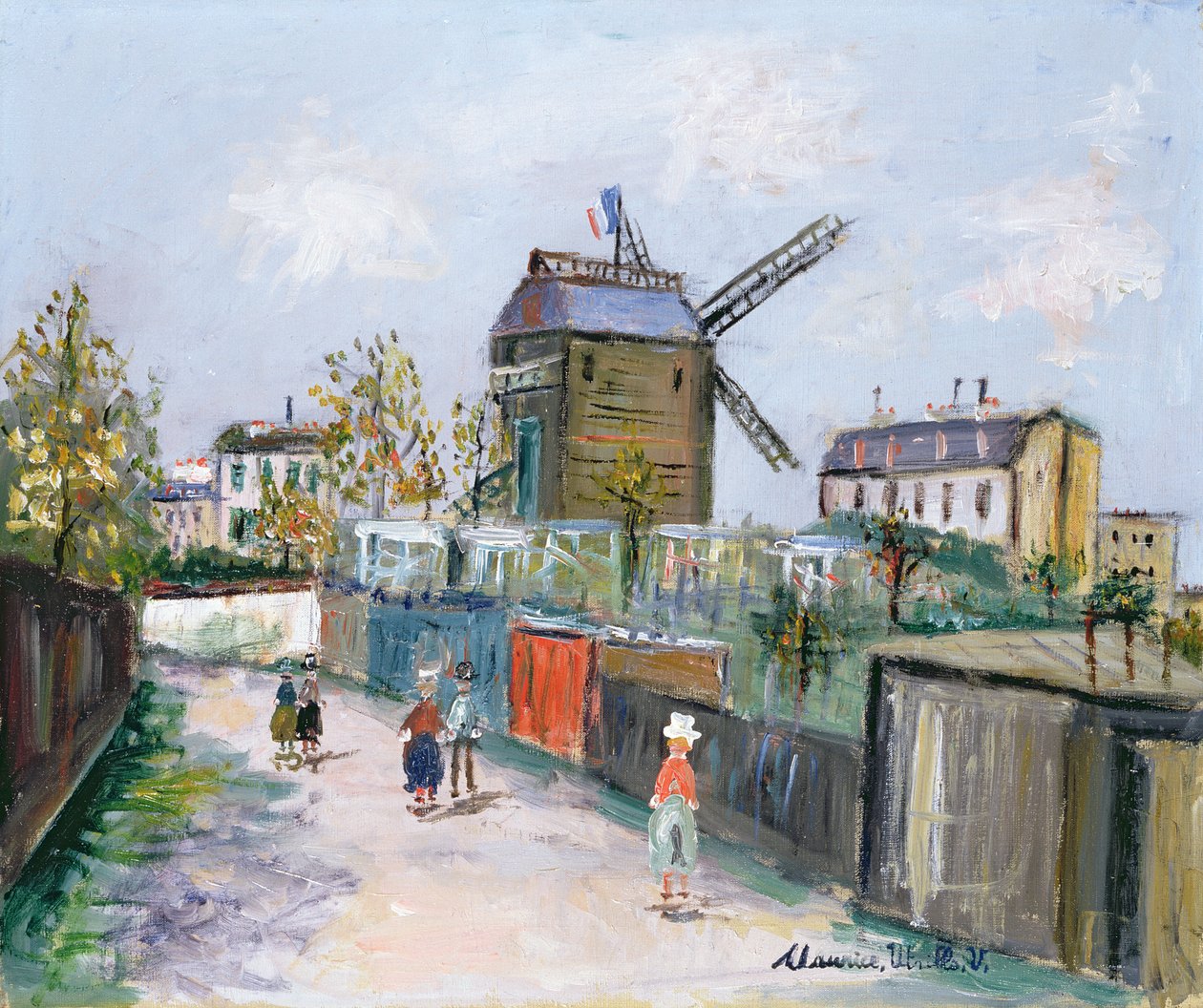 Le Moulin de la Galette, ca. 1930 (olieverf op doek) door Maurice Utrillo