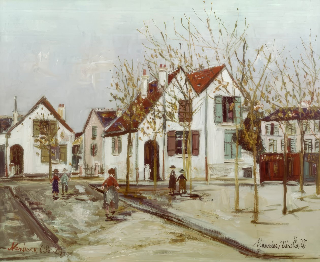 Platz in Nanterre von Maurice Utrillo