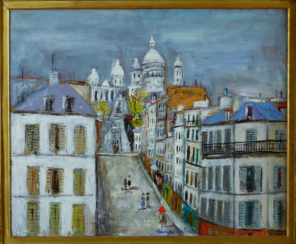 Rue Chappe, Montmartre, ca. 1937 (olieverf op paneel) door Maurice Utrillo