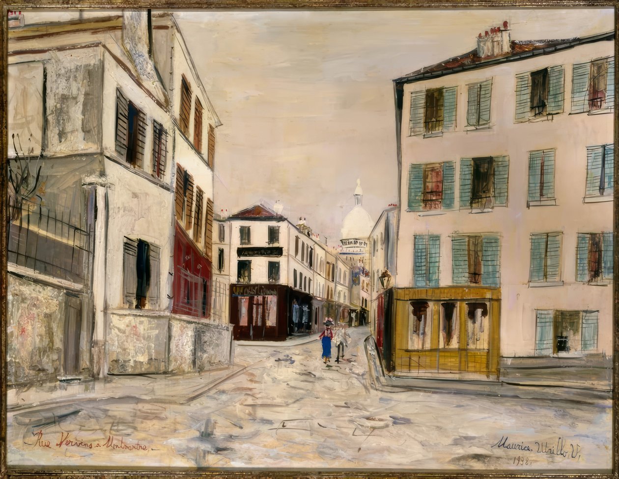 Rue Norvins in Montmartre door Maurice Utrillo