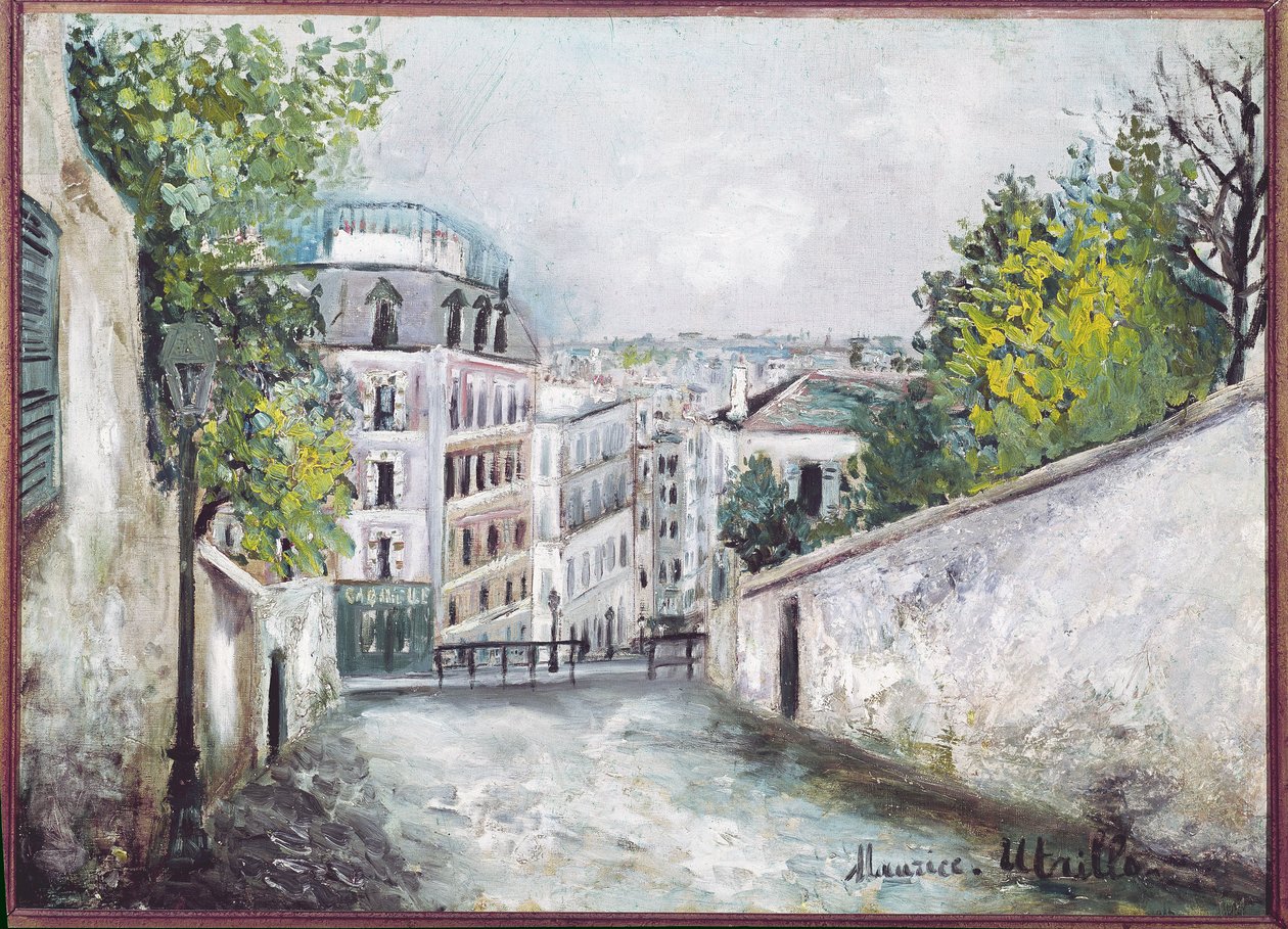 Rue du Mont-Cenis, Montmartre door Maurice Utrillo