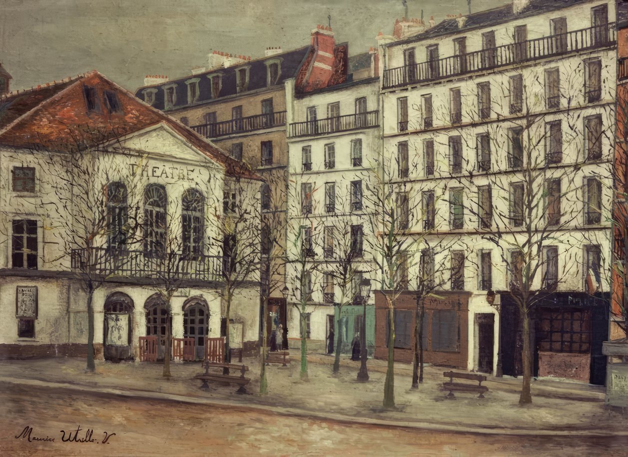Theater van het Atelier door Maurice Utrillo