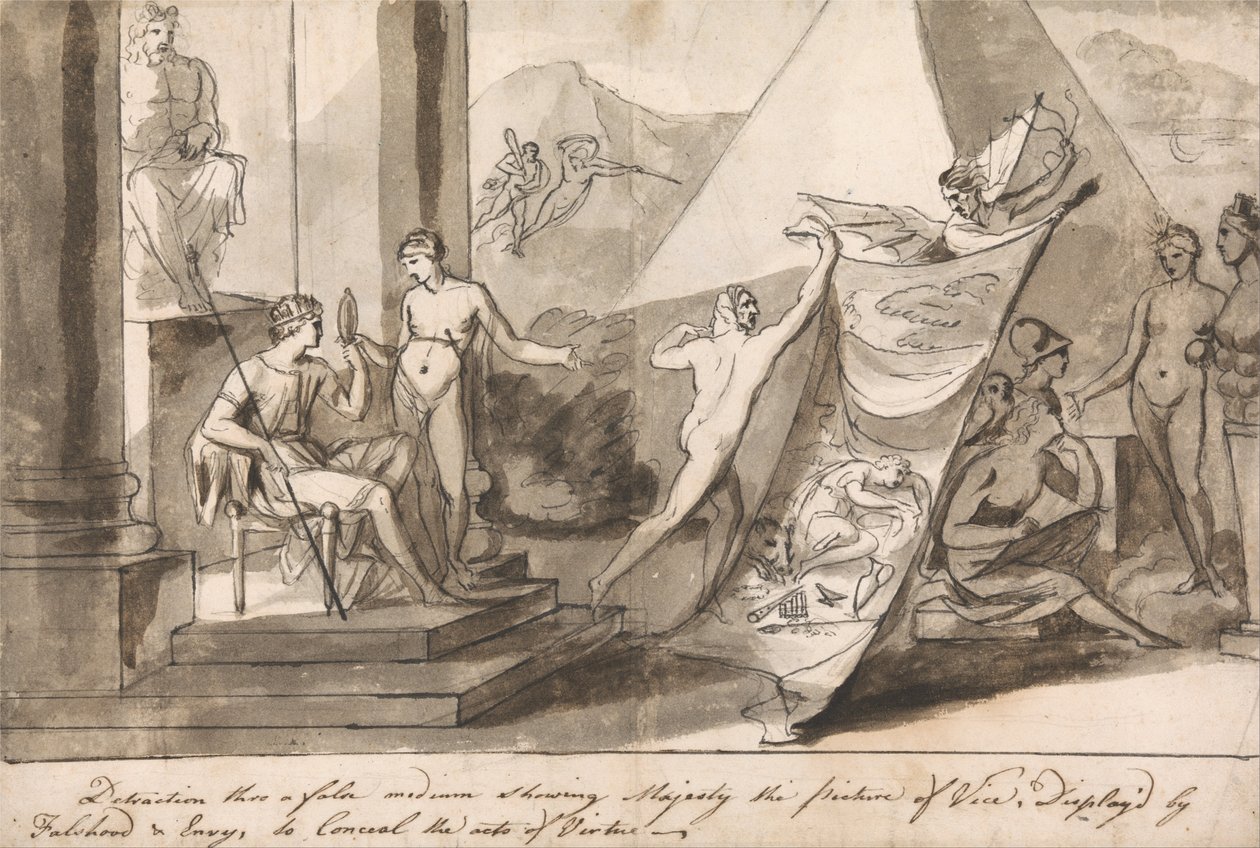 Een Allegorie over de Benarde Situatie van de Kunstenaar door Mauritius Lowe