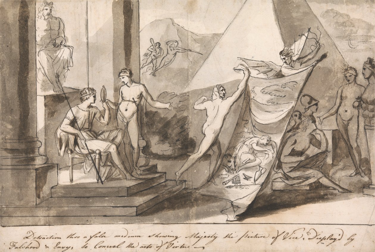 Een allegorie over de benarde situatie van de kunstenaar door Mauritius Lowe